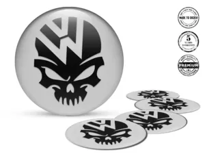 VW Wheel Stickers Style High-Quality Dome Emblems
